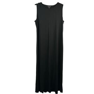 J. Jill Wearever Black Maxi Dress Rayon Spandex Sleeveless Travel Minimalist